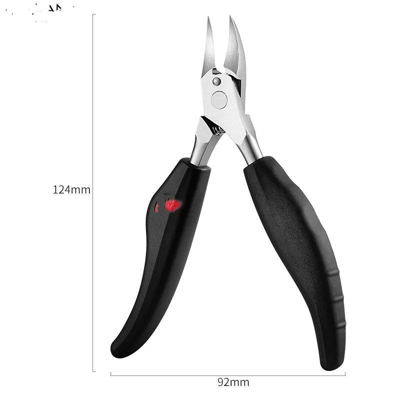 Stainless steel nail clippers set with foot care scissors and coloured ABS plastic handles