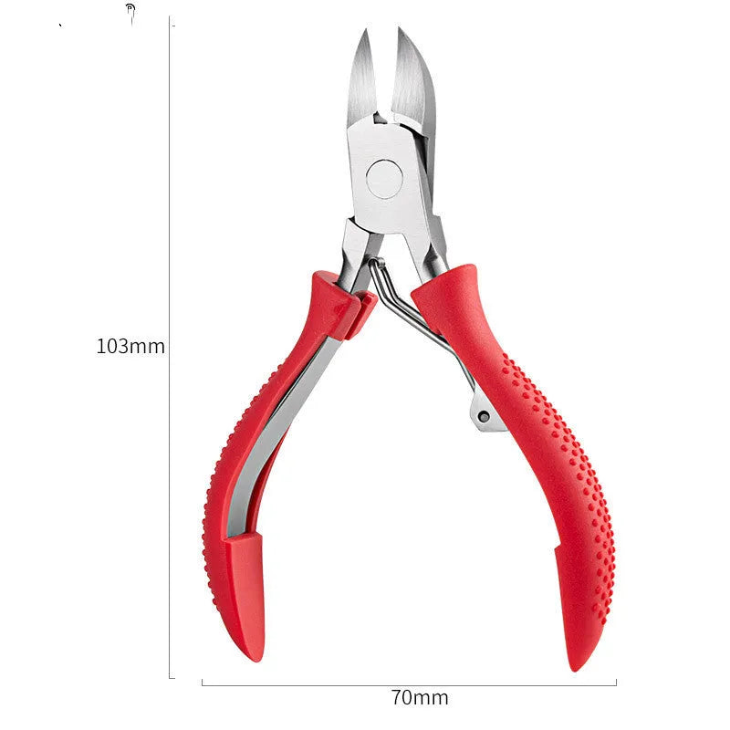 Stainless steel nail clippers set with foot care scissors and coloured ABS plastic handles