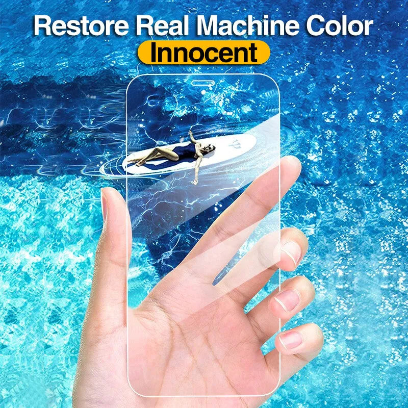 Four transparent tempered glass screen protectors for Apple iPhone models including iPhone 12 Pro Max