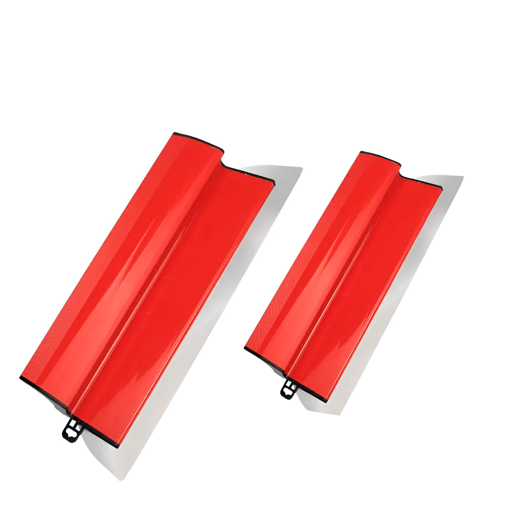 Red 40cm leveling scraper with steel blade for wall putty removal and wallpaper pasting