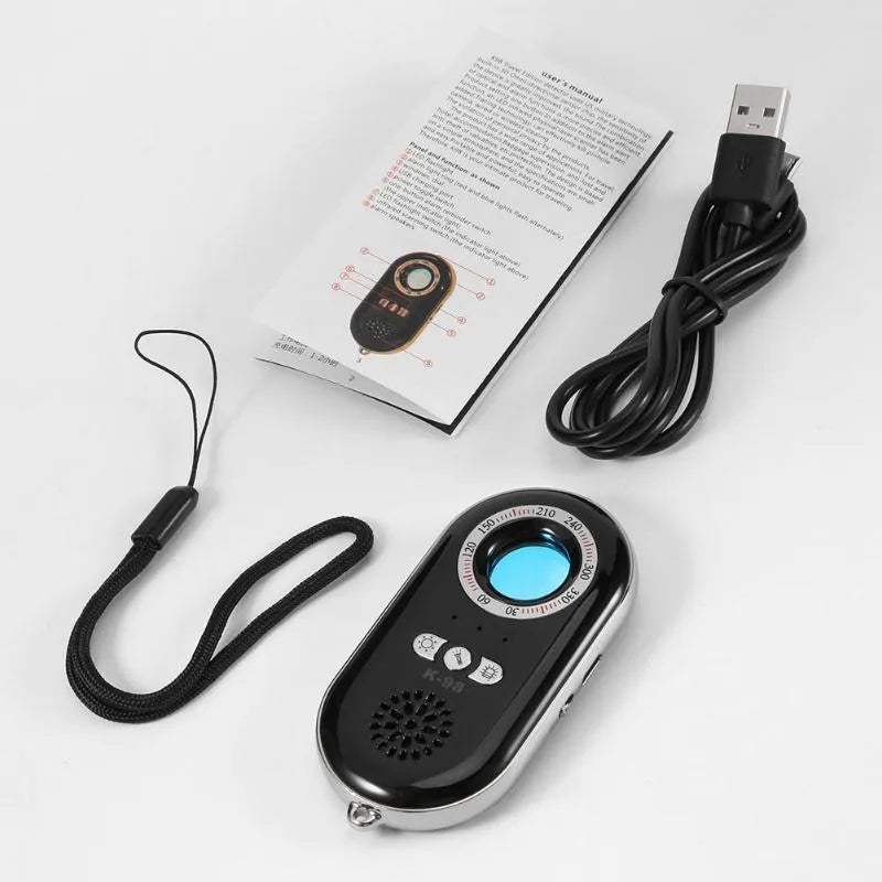Wireless security detector with vibration alarm measuring 85x40x10 mm for travel protection