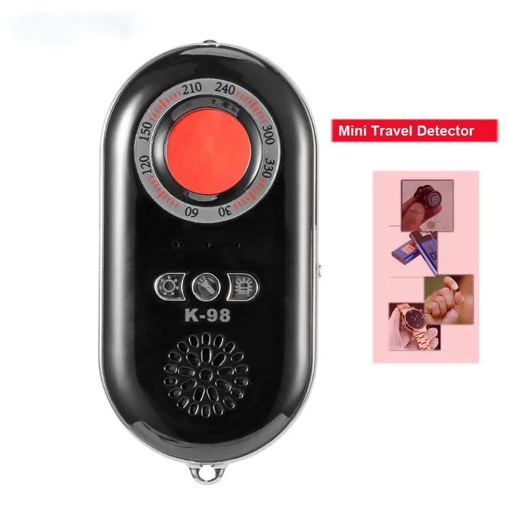 Wireless security detector with vibration alarm measuring 85x40x10 mm for travel protection