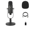 Black BM-86PRO USB condenser microphone on a metal base with sponge cover