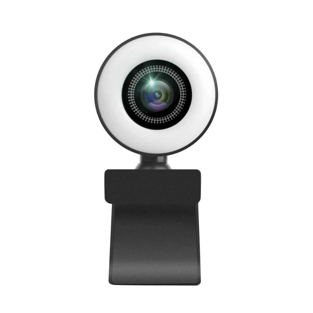 USB webcam with built-in LED light ring and wide-angle lens on a 1.5 metre cable.