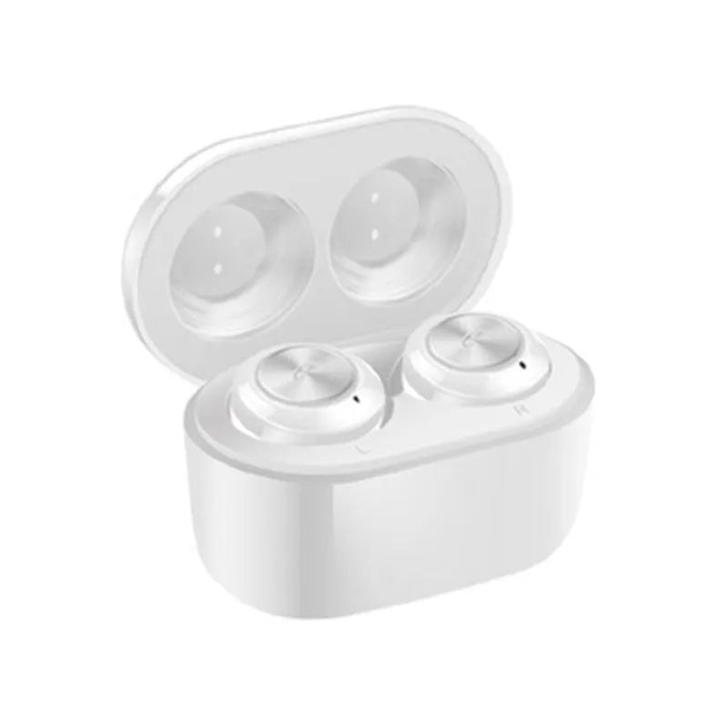 A6 model black and white TWS wireless Bluetooth earbuds with noise cancelling technology