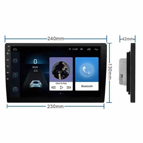 Black Android car navigator with rotating LCD screen for GM vehicles in three size options