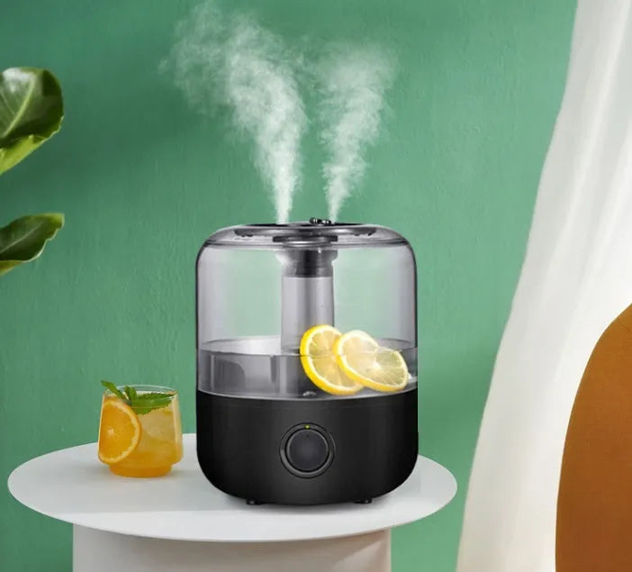 Black and white quiet 3-litre bedroom humidifier with aromatherapy function