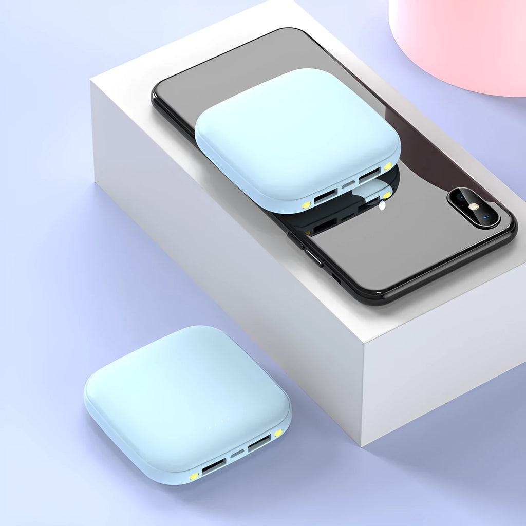20000mAh portable power bank with LED torch in black, blue, pink or white colours