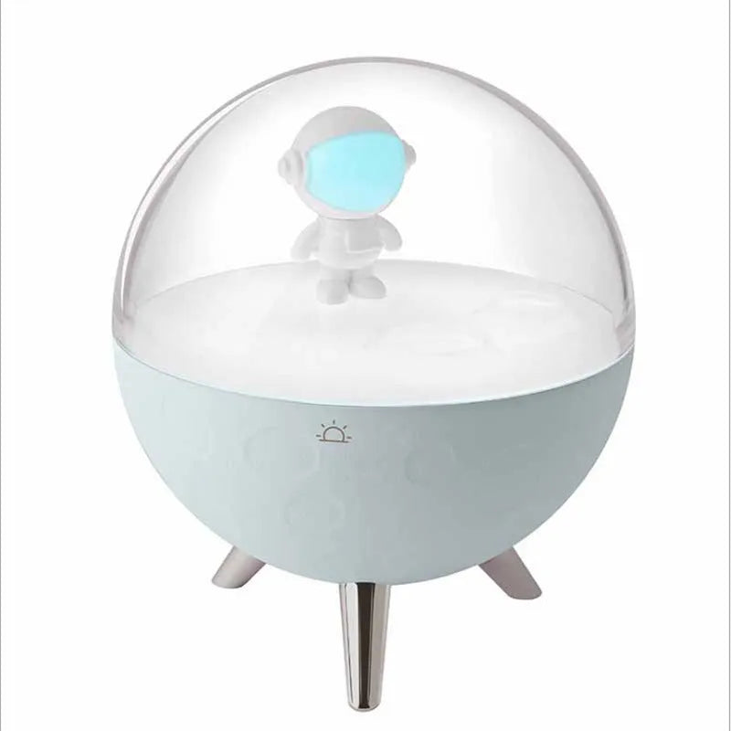Cartoon-themed USB night light with LED illumination in white or blue colour options