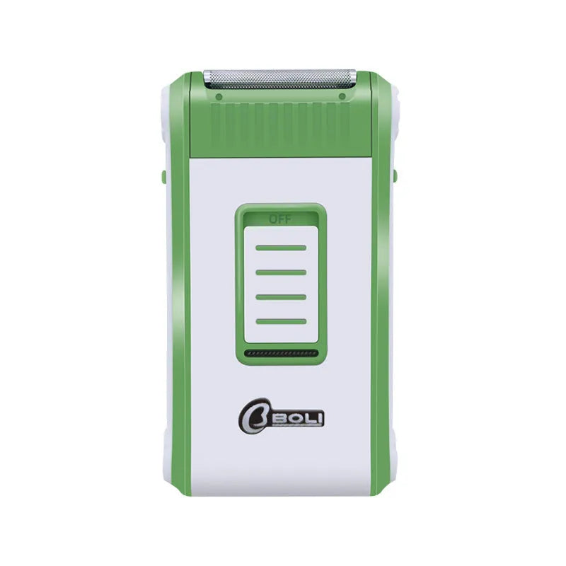 Reciprocating double-layer net electric shaver in photo colour with ABS body.