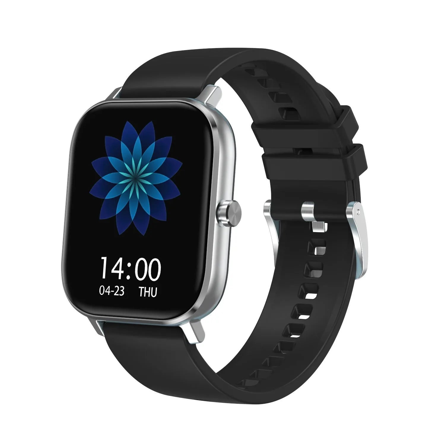 Smart bracelet with 1.54-inch screen showing health stats, featuring a silicone wrist strap.