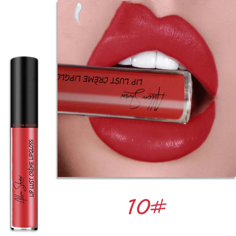 Mineral-based silky cream texture lip gloss tube showing available colour options
