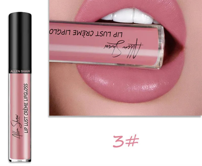 Mineral-based silky cream texture lip gloss tube showing available colour options