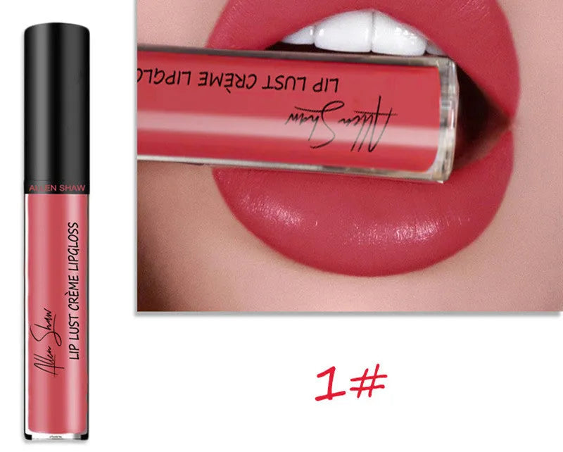 Mineral-based silky cream texture lip gloss tube showing available colour options