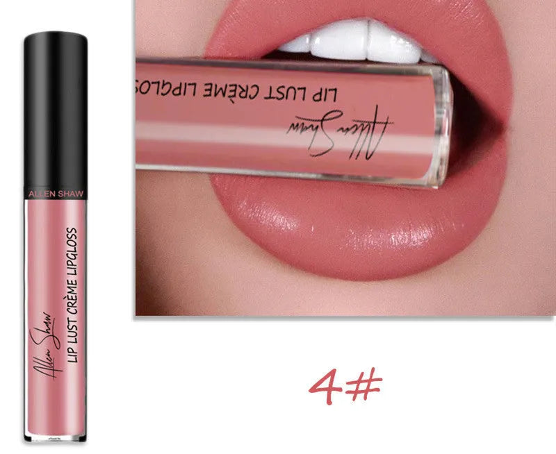 Mineral-based silky cream texture lip gloss tube showing available colour options