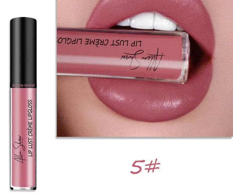 Mineral-based silky cream texture lip gloss tube showing available colour options