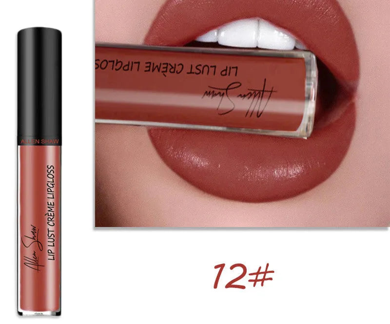 Mineral-based silky cream texture lip gloss tube showing available colour options