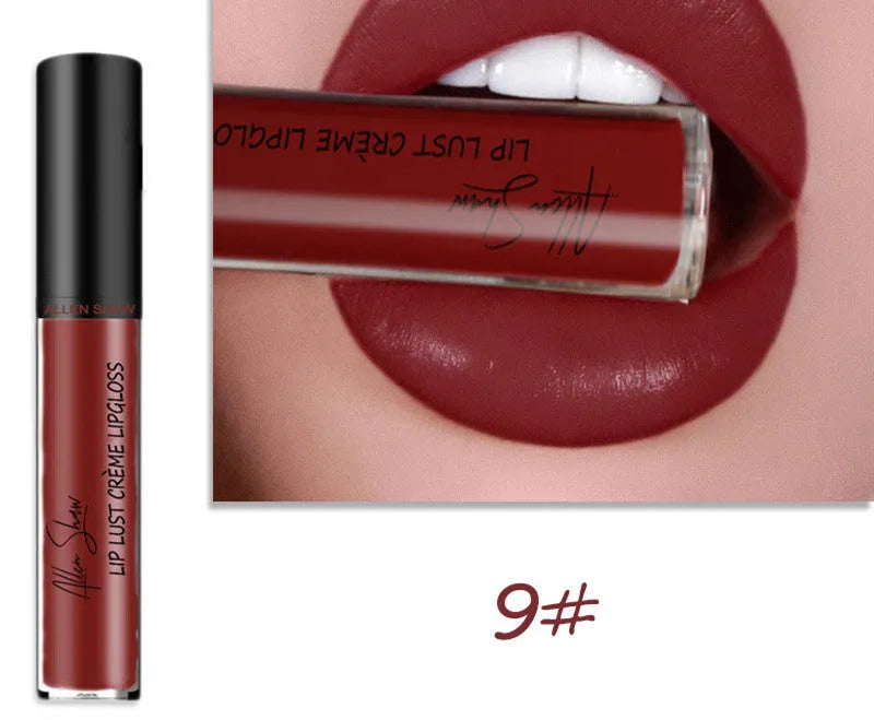 Mineral-based silky cream texture lip gloss tube showing available colour options