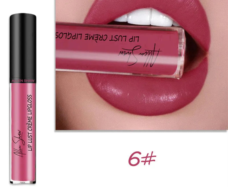 Mineral-based silky cream texture lip gloss tube showing available colour options