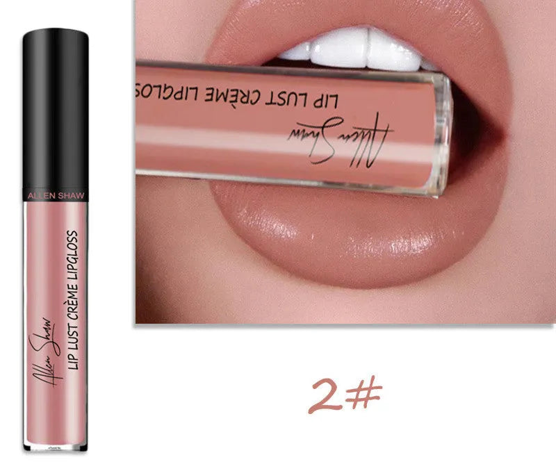 Mineral-based silky cream texture lip gloss tube showing available colour options