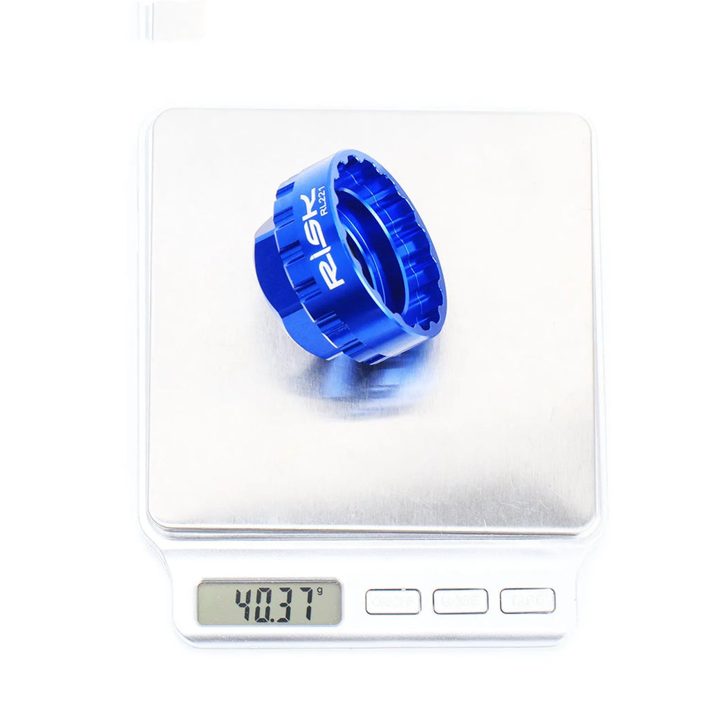 Blue aluminium alloy wrench for 12-speed direct mount bicycle disc removal