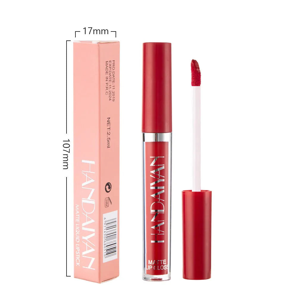 HANDAIYAN matte liquid lipstick tube with non-stick cup properties, 2.5ml content