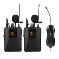 Little Bee X3 black wireless lavalier microphone with foam windscreen and USB-C charging cable.