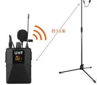 Little Bee X3 black wireless lavalier microphone with foam windscreen and USB-C charging cable.