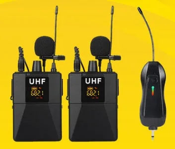 Little Bee X3 black wireless lavalier microphone with foam windscreen and USB-C charging cable.