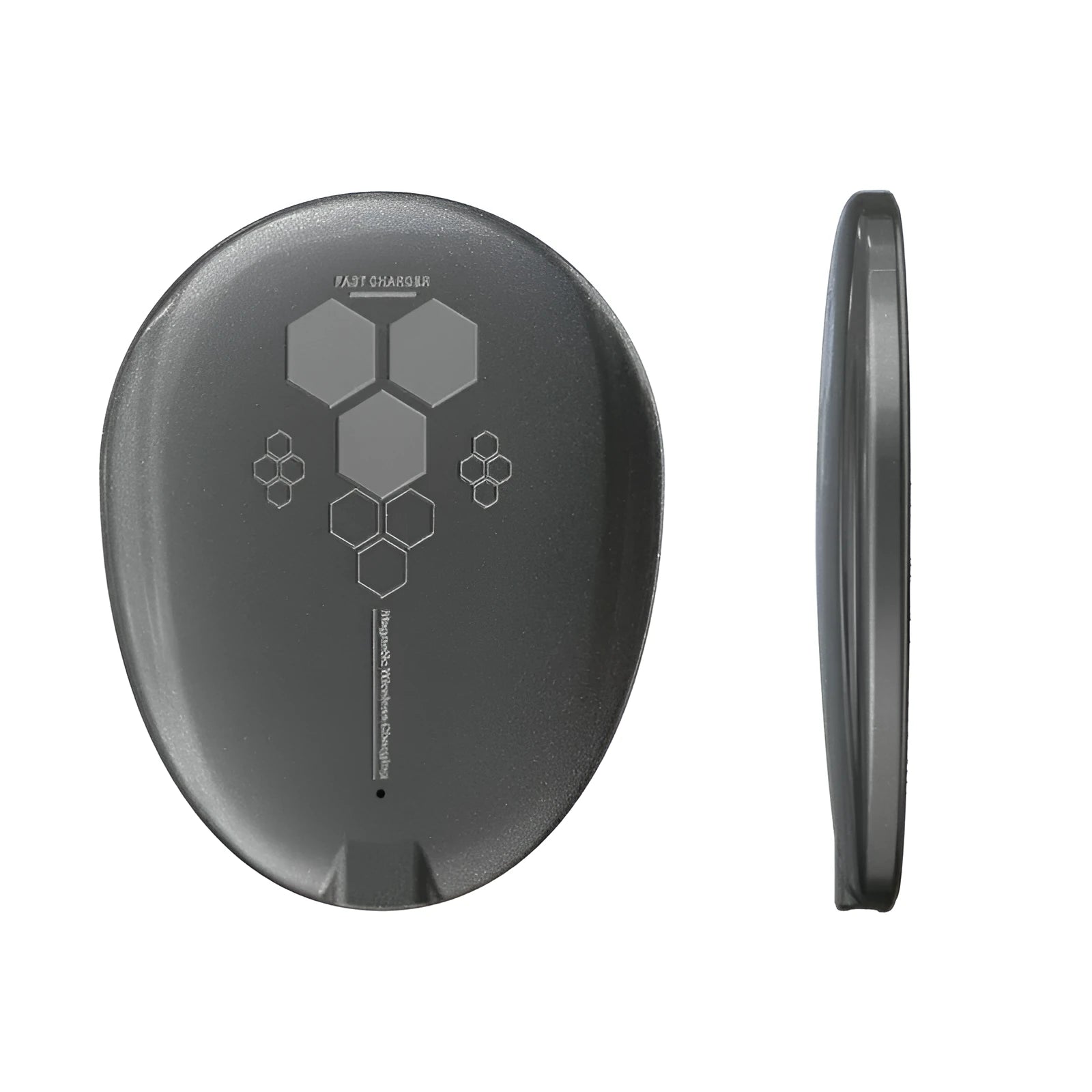 Black magnetic wireless charger with Type-C cable for electronic devices