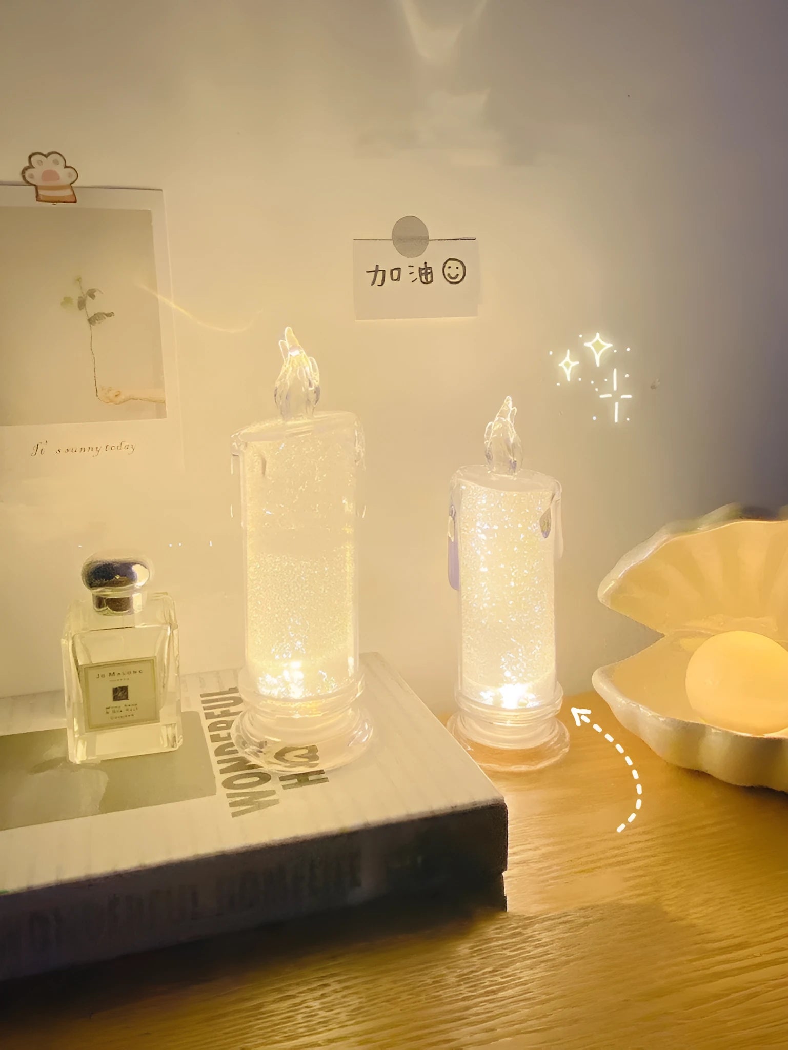 LED bedside lamp with message board surface and included erasable pen for bedroom lighting