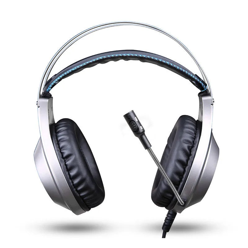 Black wired USB computer headset with over-ear cups and integrated microphone for PC use