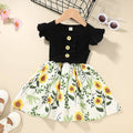 Sleeveless summer dress for toddler girl in multiple colour options showing size range 80cm to 120cm