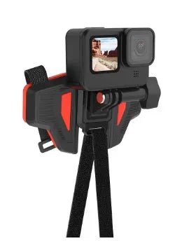 Black motorcycle helmet chin strap mount for GoPro and universal sports cameras