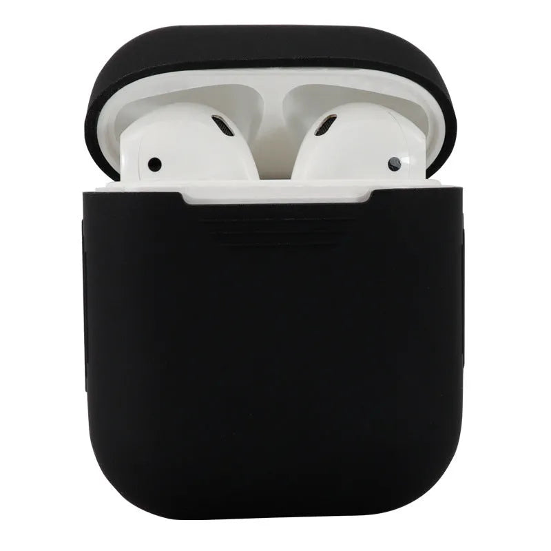Silicone protective case cover for Apple AirPods 2 wireless headphones in multiple colour options.