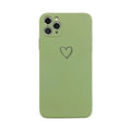 Silicone TPU back cover case for iPhone in solid colours like black, pink, and green on a white background.
