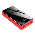 Large-capacity 40000mAh power bank with LCD display in plastic shell available in Chinese red and black