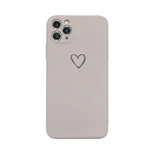 Silicone TPU back cover case for iPhone in solid colours like black, pink, and green on a white background.