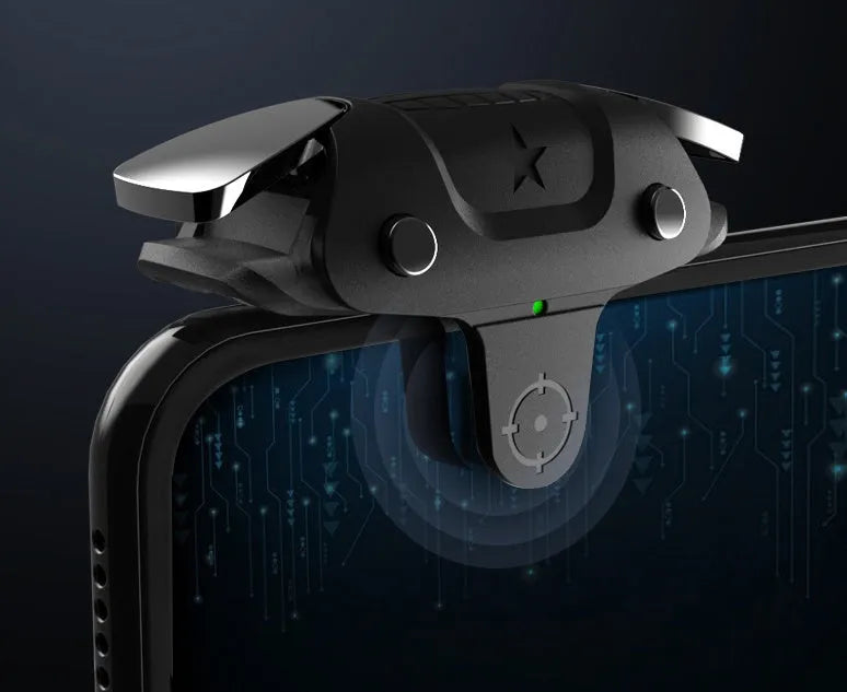 Black F5 wired game controller for mobile phones with compact handheld design