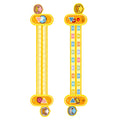 Bright yellow children's plastic ruler with cartoon digital design for educational maths learning