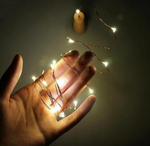 2-metre copper wire LED string light with bottle stopper for wine bottle decoration
