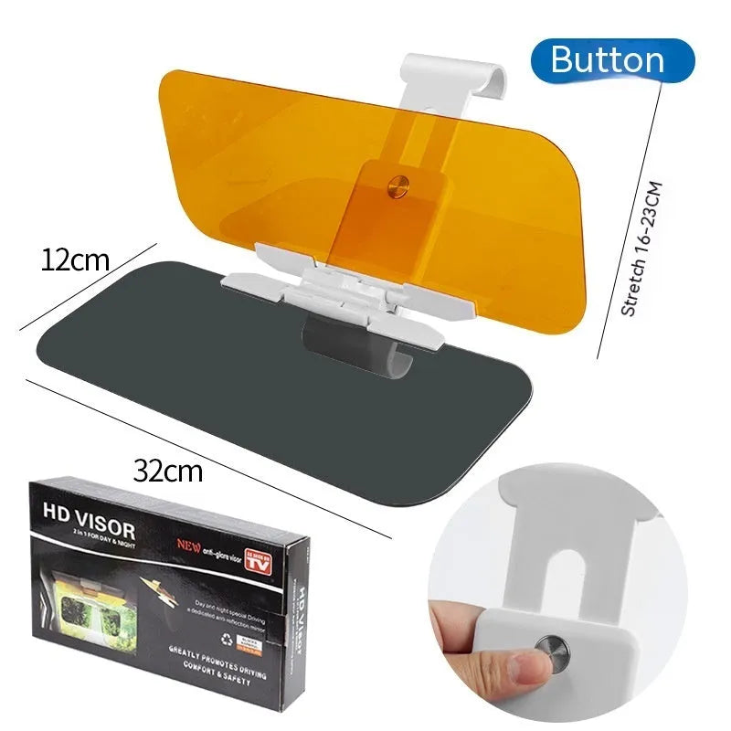 Anti-high beam goggles car sun visor with acrylic lens and telescopic installation system