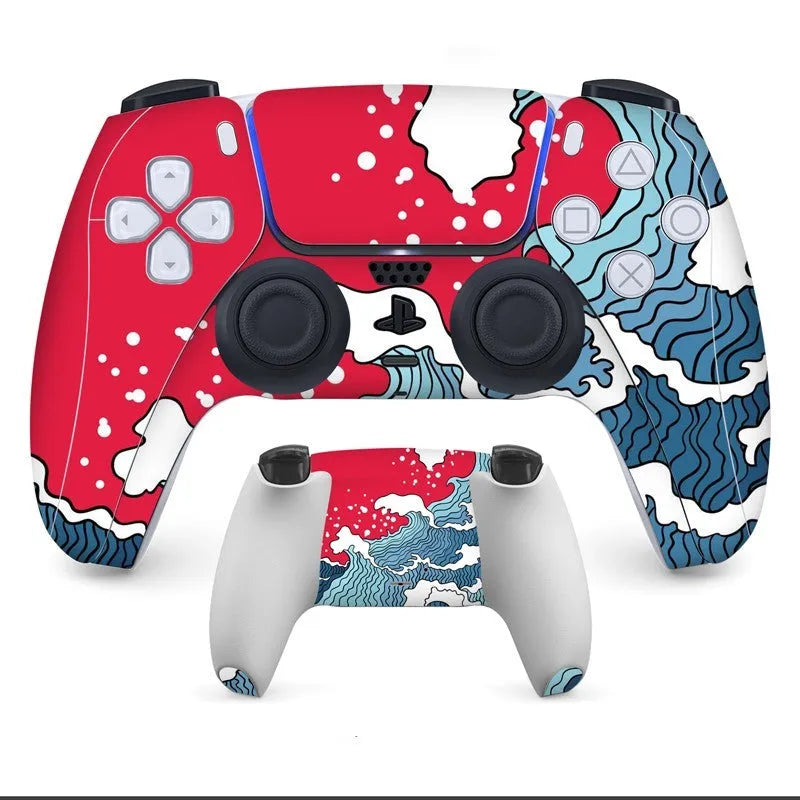 PS5 controller protection stickers with micro-frosted PVC surface in various design styles