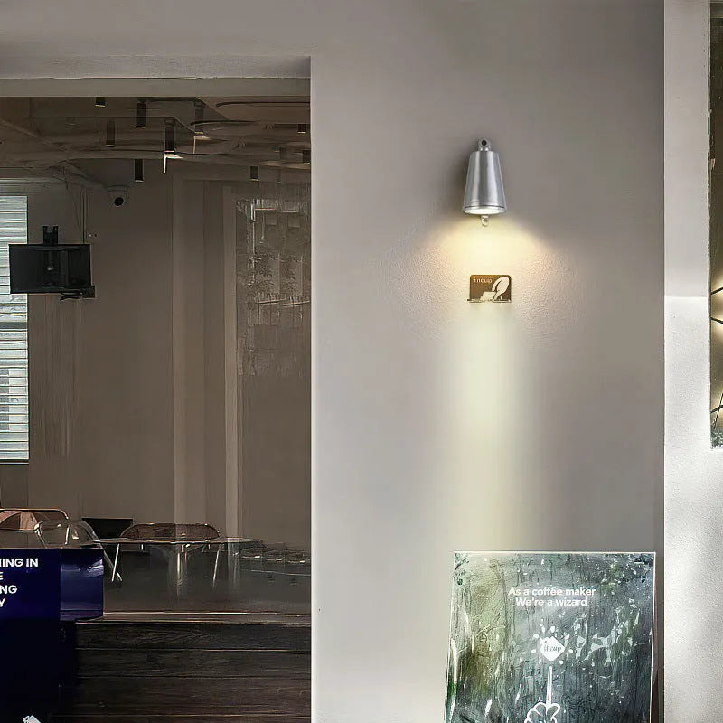 Industrial cast aluminium horseshoe wall lamp in 75mm diameter with sand finish