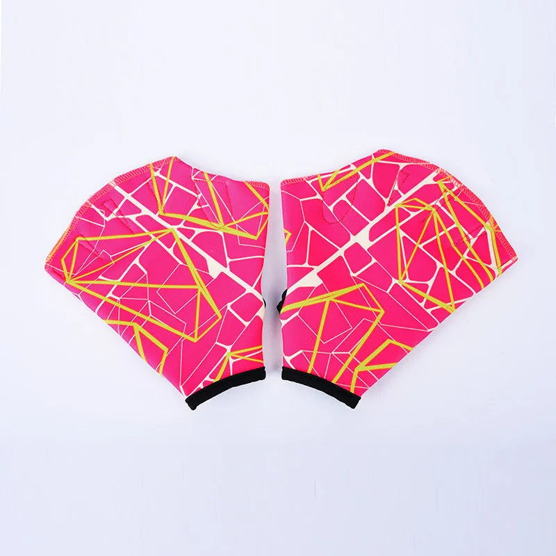 Duck feet webbed swimming gloves in nylon material for outdoor water training