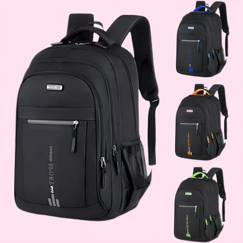 Capacity backpack in oxford cloth with airpillow straps showing sewing line details