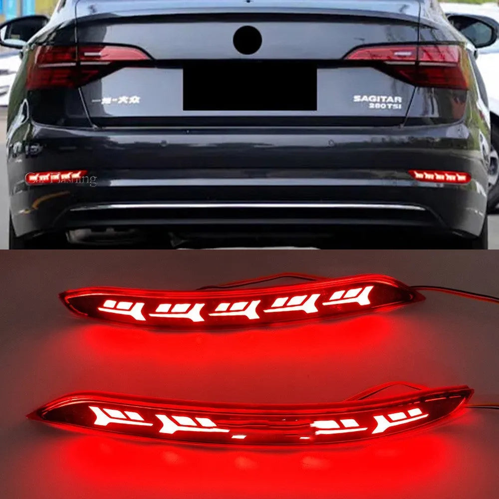 Volkswagen Sagitar rear LED bumper light with animated flowing water lighting effect