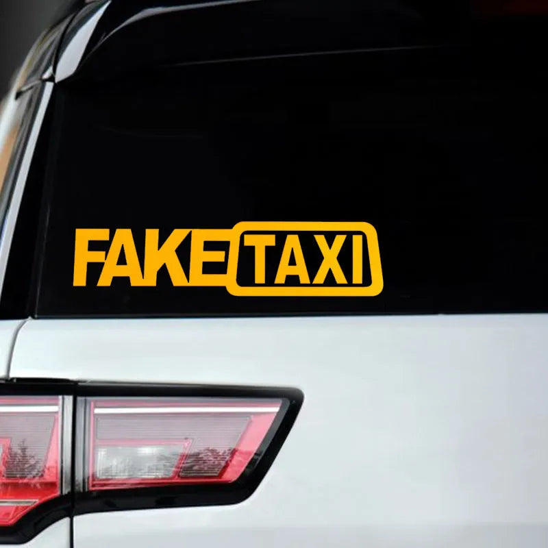 FAKE TAXI car warning sticker 20x8cm waterproof PET vehicle decal