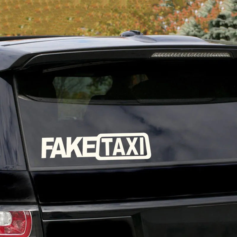 FAKE TAXI car warning sticker 20x8cm waterproof PET vehicle decal