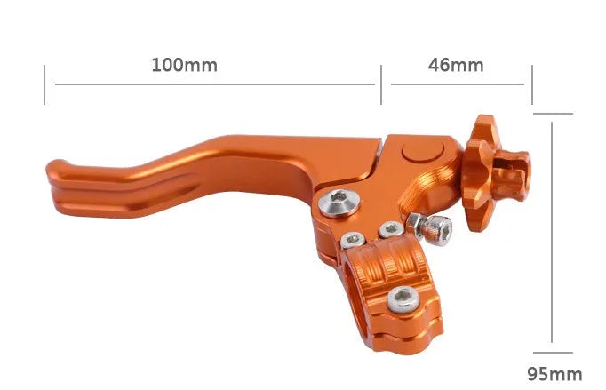 Aluminium motorcycle two-finger clutch lever shown in multiple colour options
